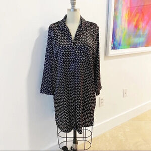 Morgan Taylor Stiletto Satin PJ Shirt Dress Medium